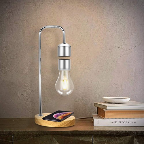 Magnetic Levitating Floating Wireless LED Light Bulb With Wireless Charger For Desk Lamp Home Room Office Decor Unique Gift