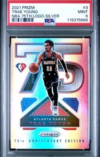 2021 PANINI PRIZM NBA 75TH LOGO SILVER #3 Trae Young Hobby Box SSP PSA 10 LOWPOP