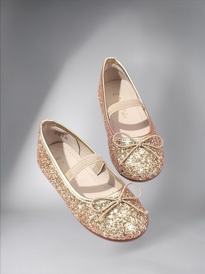 DREAM PAIRS  Belle  Toddler Girls Gold Glitter Ballet Flats   Size 4