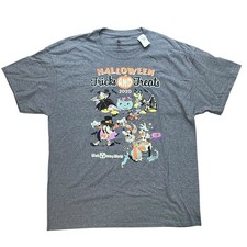 Disney Halloween T Shirt Adult XL Grey Parks Parade Donald Mickey Goofy Vampire