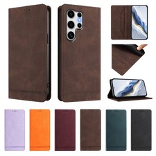 Magnetic Leather Wallet Phone Case For Samsung S25 S24 S23 S22 S21 S20 Note 20