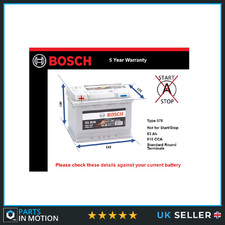 Battery fits BUICK CENTURY SKYLARK 2.8 3.3 5.7D 78 to 91 Bosch 078 610A 63Ah New