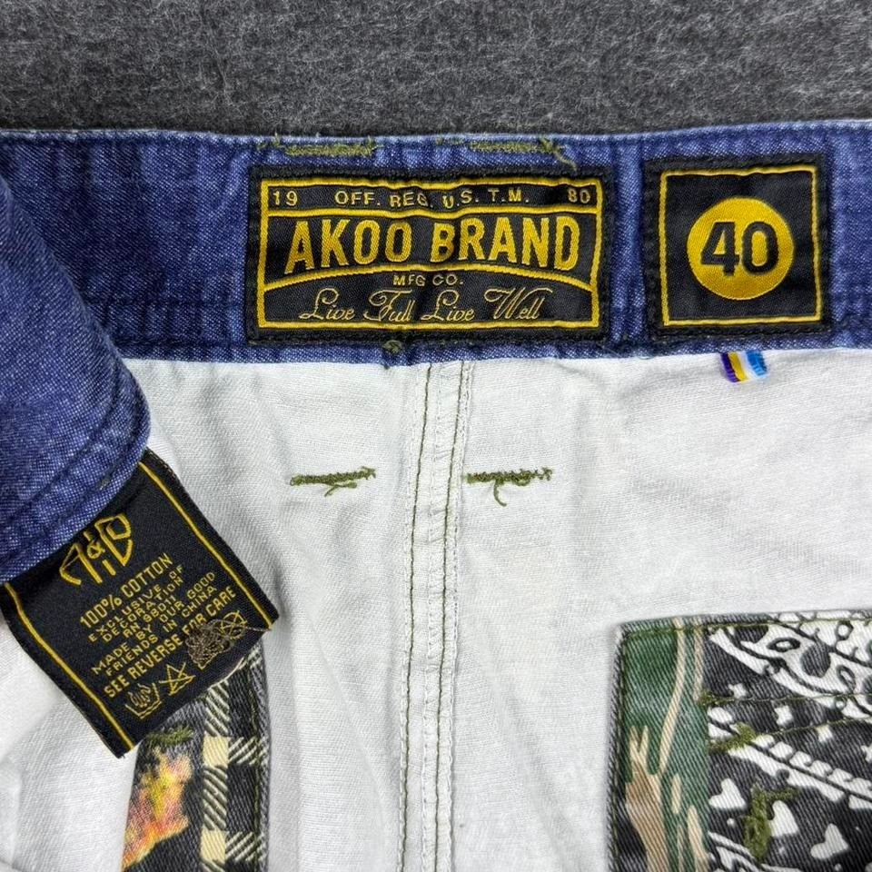 Y2K Akod Brand multicoloured patchwork cargo shor… - image 4