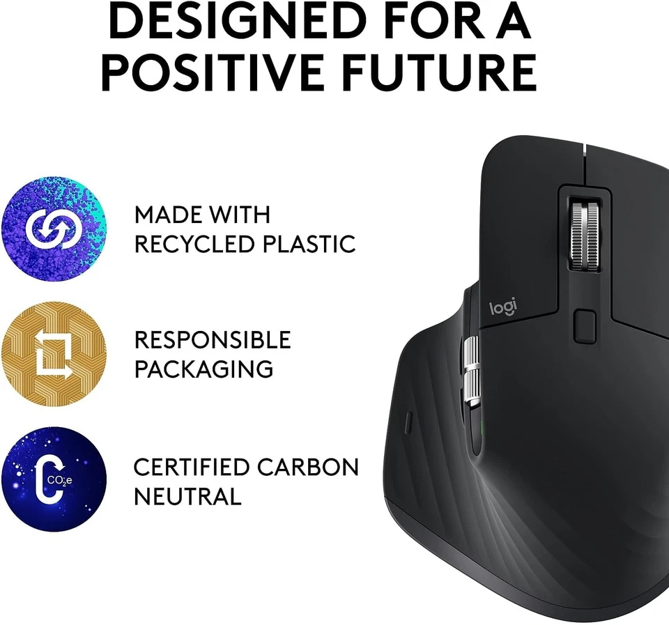 Logitech MX Master 3S - Wireless Performance Mouse with Fast Scrolling - Black - Image 2 of 3