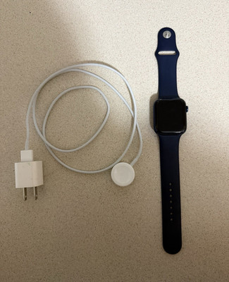 Apple Watch Series 6 44mm Blue Aluminum Case Blue Band GPS - Great Condition