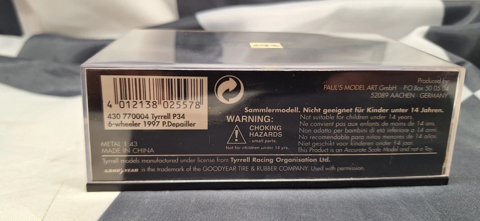 MINICHAMPS /F1 - 1977 TYRRELL P34 FNCB - PATRICK DEPAILLER- 1/43 SCALE MODEL CAR - Image 3 of 4