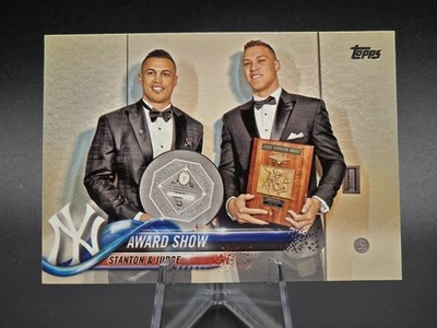 2018 Topps #389 Giancarlo Stanton Aaron Judge Award Show New York Yankees