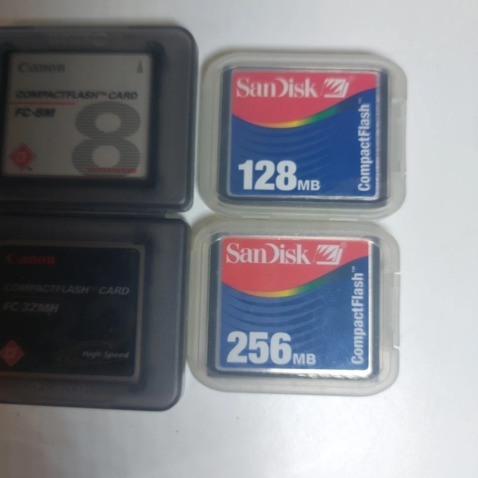 4x Memory Cards, SanDisk 128MB 256MB CompactFlash, Canon FC 8M, Canon FC 32MH - Image 3 of 4