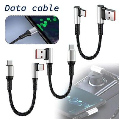 25/50cm Short Charging Cable Elbow 90 Degree USB C C Micro Cables  Type H3Q3