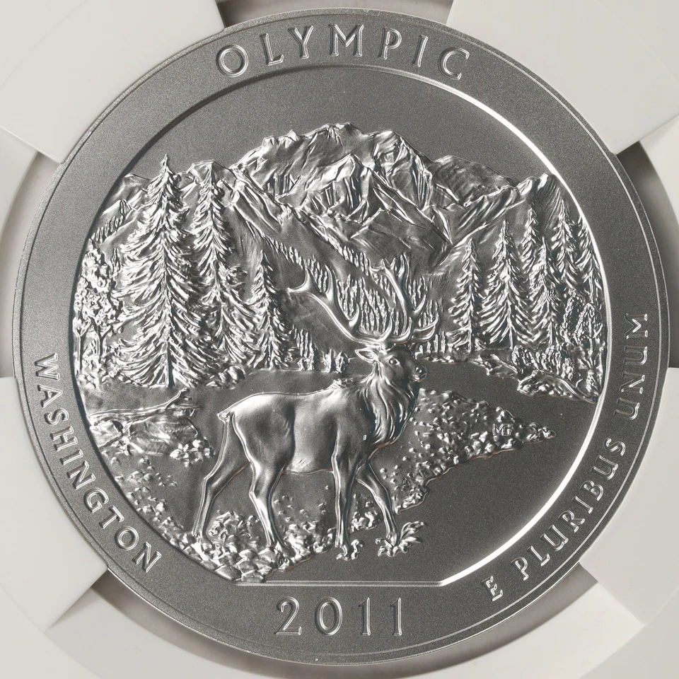 2011-P Olympic National Park ATB 5 oz Silver Quarter 25c NGC SP69 - Image 3 of 4