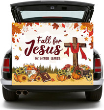 Trunk or Treat Car Decoration Kit, Christian Fall for Jesus Backdrop
