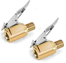 2-Pack Brass Tire Air Chuck Locking Quick Connect Inflator Hose Adapter No Leaka