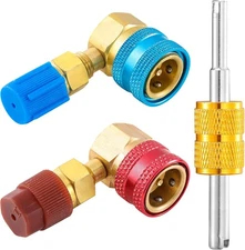 R1234yf Quick Couplers Kit, R1234YF to R134A Coupler Adapter, Brass 