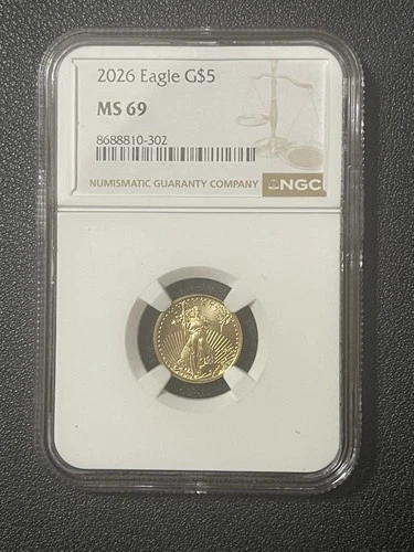 2026 $5 Gold Eagle NGC MS69 1/10 oz American Gold Coin