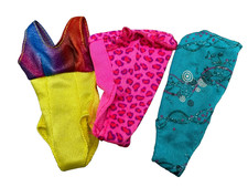 D22 BARBIE DOLL CLOTHING LOT FASHION PINK BLUE YELLOW BATHING SUITS SWIMSUIT
