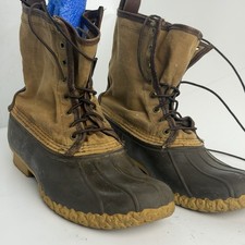 LL Bean Signature 10" Waxed Canvas Maine Hunting Duck Boots Mens 11 M USA Made