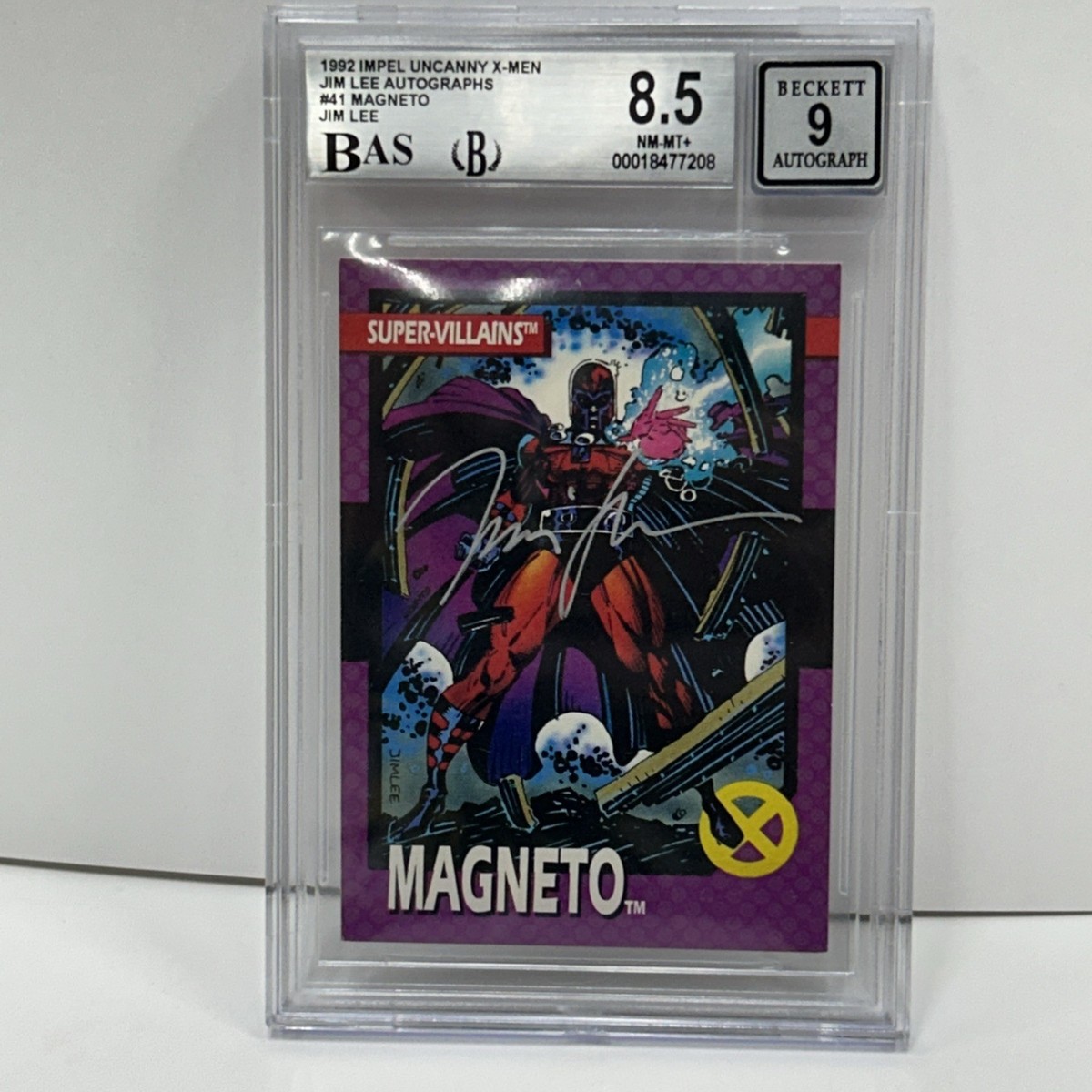 1992 IMPEL Marvel X-MEN MAGNETO JIM LEE AUTO EMBOSSED AUTOGRAPH