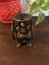 Vintage Salesman Sample Coffee Grinder Cream Separator -Cast Metal Candle Holder