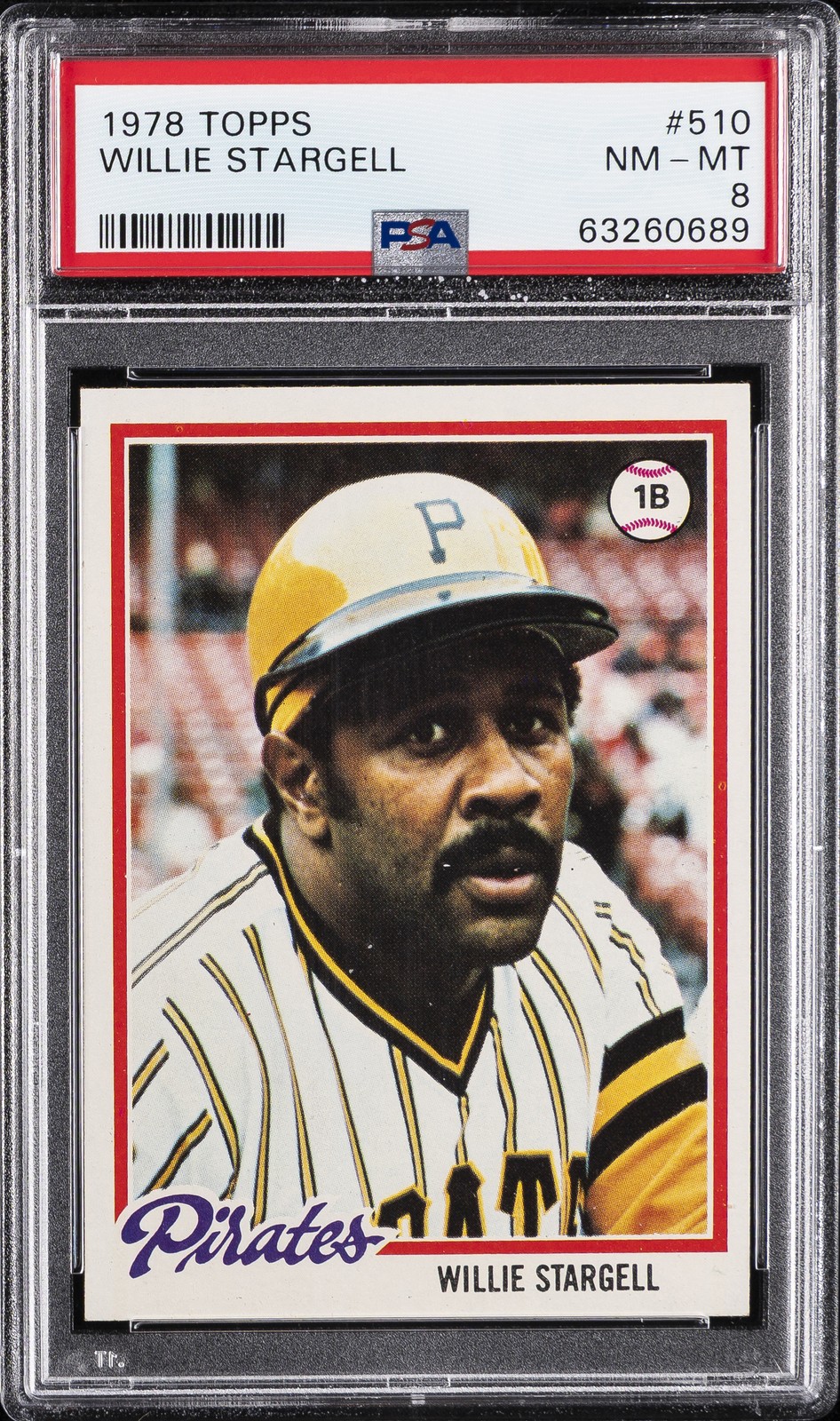 1978 TOPPS #510 WILLIE STARGELL PSA 8