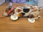 Vintage 1960s Snoopy Fisher Price Pull Along Dog Kids Play Toy Wooden.Red Leash