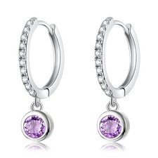 Christmas Earrings, Huggie Hoop Earrings for Women, 14K White Gold Plated Hypoal