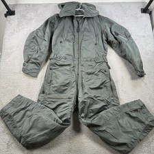 Vintage Military Coveralls Mens Small Short Green CWU 1P Flight Suit Hooded Wool