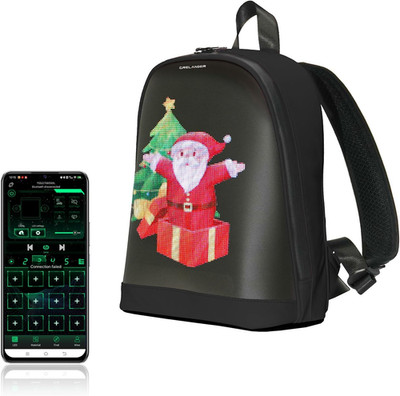 App-Controlled Smart LED Backpack with Customizable Pixel Art for Women