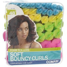 2 Pack Conair Foam Rollers Soft Bouncy Curls Foam Hair Rollers, For Sleep, Ne...