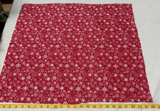 Christmas Fabric Red with White Snowflakes 25" x 21"