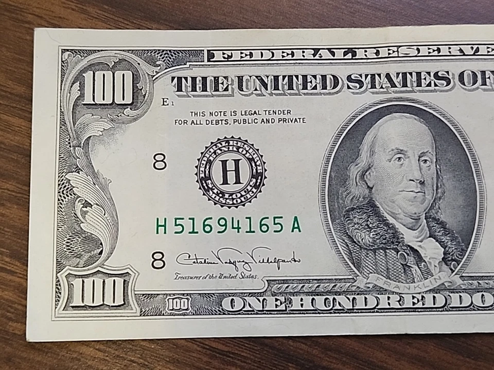 Series 1990 $100 Bill * ST. LOUIS * H 51694165 A - Image 3 of 4