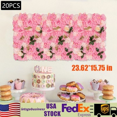 20* Artificial Flower Wall Panel Wedding Backdrop Event Party Flower Wall Panel