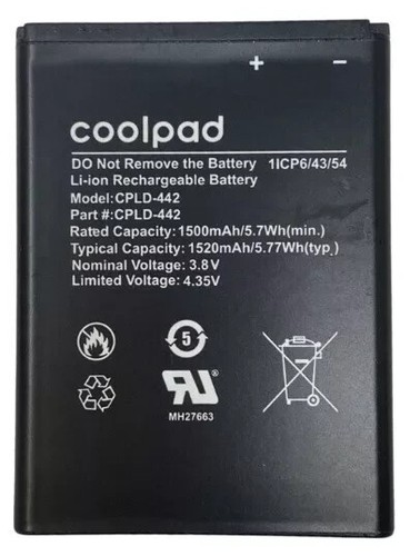 Batterie Coolpad Belleza CP3321AT CPLD-442 1500 mAh - Photo 2 sur 2