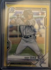 2021 Bowman Chrome Eddy Diaz Gold 1st #22/50 Colorado Rockies