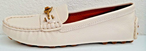 COACH Crosby Driver Flat Slip-on Moccasins Cream Chalk Genuine Leather Size 7.5 - Picture 7 of 11