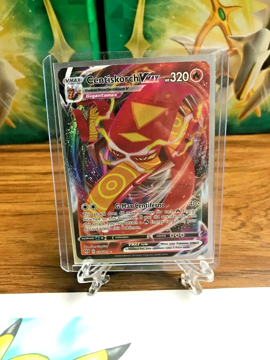 Pokemon TCG SS Darkness Ablaze 034/189 Centiskorch VMAX Holographic Rare  Card