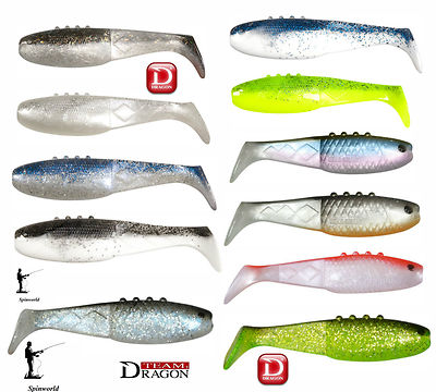 DRAGON Soft Lure Reno Killer VERSCHIEDENE FARBEN & GRÖßEN nur 5,30£ für 4 Stück 