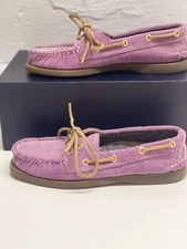 Sperry Top Sider Size 5.5 Purple Brown Corduroy Boat Shoe