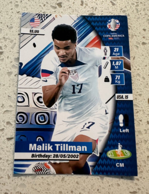 2024 Copa America Cards Malik Tillman Flash Edition Usa