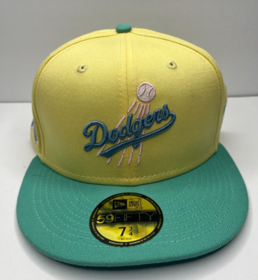 MLB LA Dodgers New Era Baseball Cap 5950 75 Yellow Low Mint Teal
