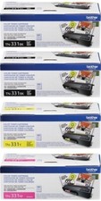 Set of 4 New Genuine Sealed Bag Brother TN-331 Toner Cartridges NO CYAN