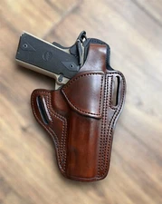 OWB Leather holster for 1911 Full Size, Thumb Break, No Rail, Veteran Made, USA