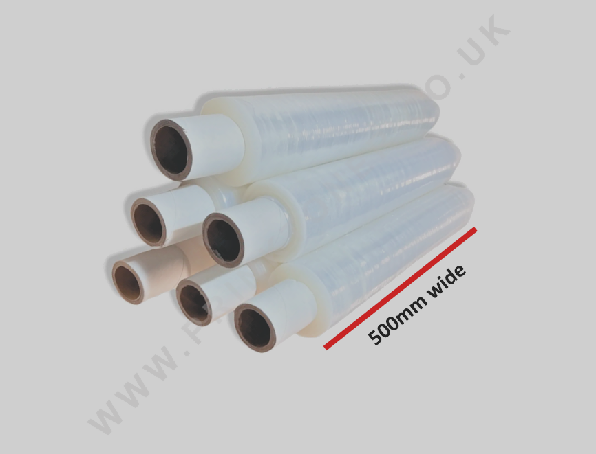 6 Rolls Clear Hand Pallet Wrap Stretch Film 500mm x 300m 17 Micron Extended Core