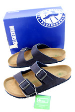 New BIRKENSTOCK Arizona Size 12 US Desert Dust Indigo Blue Vegan Men's Sandals
