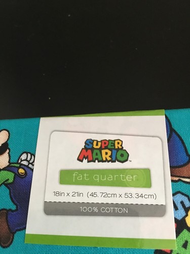 BRANDNEU NINTENDO SUPER MARIO & LUIGI TOSS STOFF FAT QUARTER 18" X21" - Bild 2 von 6