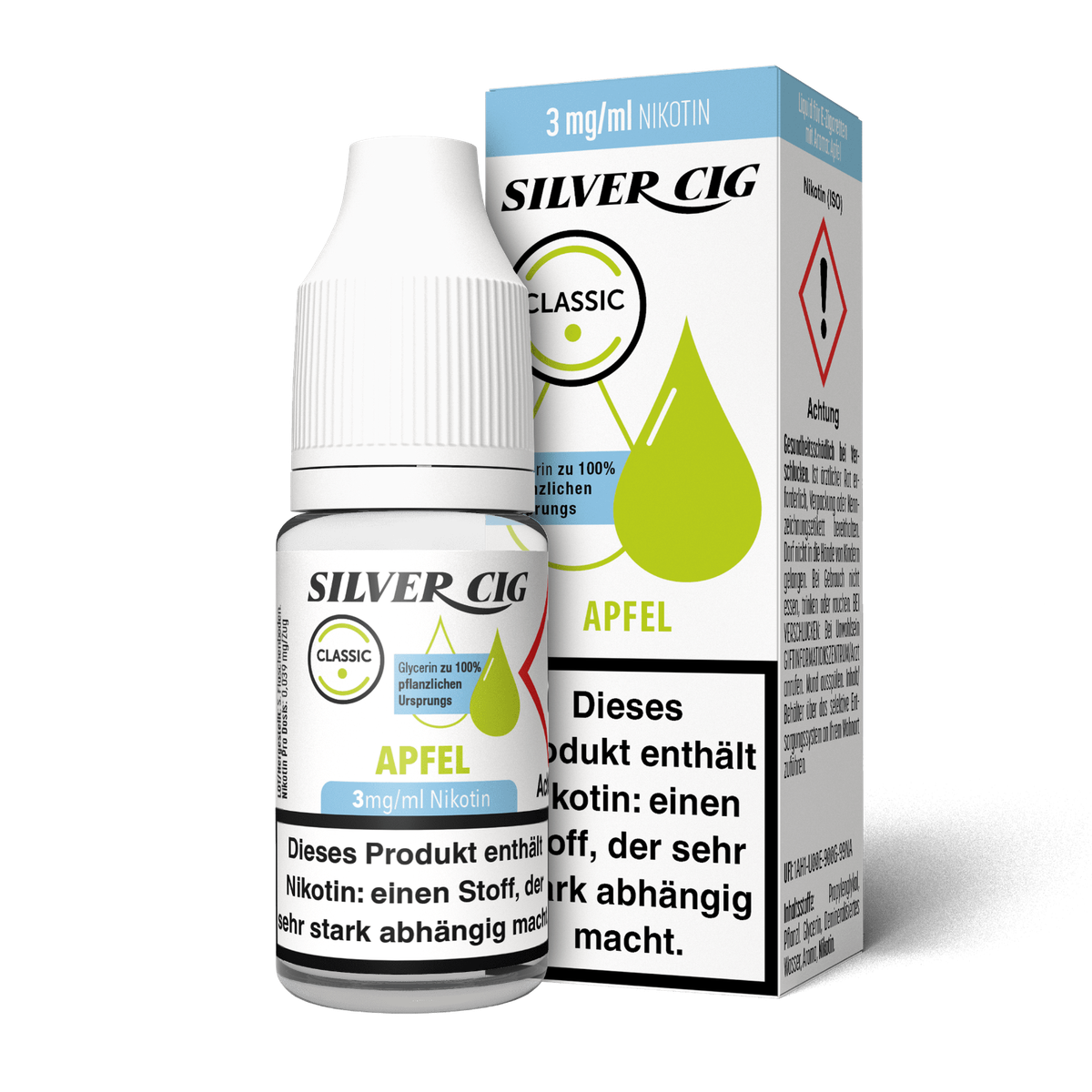 E-Liquid Silver Cig 10x 10 ml mit 3mg/6mg/9mg Nikotin Premium E-Liquid  Apfel | eBay.de