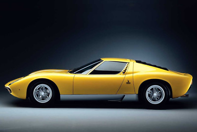 1968 Lambo Miura in yellow, Sports car, Exotic from the 60s 16x24, 24x36 Poster
