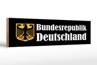 Holzschild Hinweis 46X10 Cm Bundesrepublik Deutschland Schwarzes Schild
