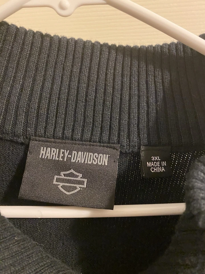 Harley-Davidson 1/4 Zip Knit Stitched Embroidered Logo Sweater Men’s Size 3XL - Image 2 of 3