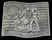 Spirit of 76 United States Of America Bicentennial Patriotic Vintage Belt Buckle