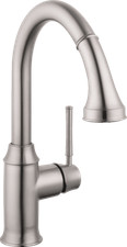 Hansgrohe 04216800 Talis C Pull-Down Prep Kitchen Faucet, Steel Optik